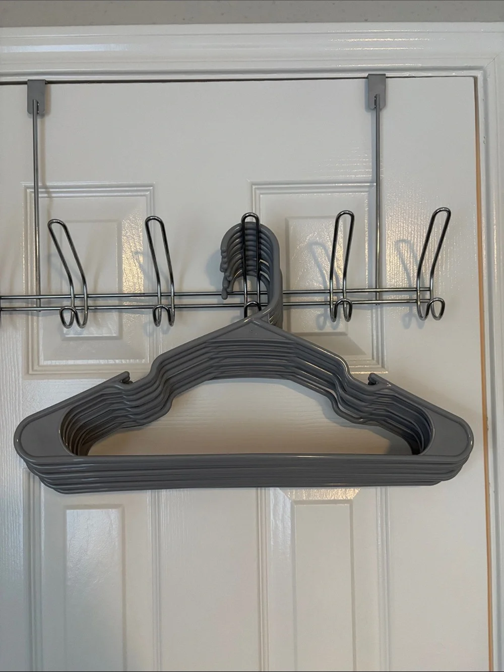 Pack of Gray Plastic Clothes Hangers - 10